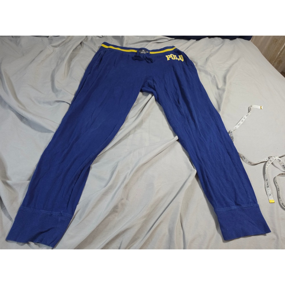 Polo Ralph Lauren Mens Blue Yellow Sleepwear Jogger Lounge Pants Size Large L